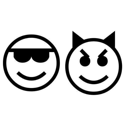 😎😈 Emoji Domain black and white Symbola rendering